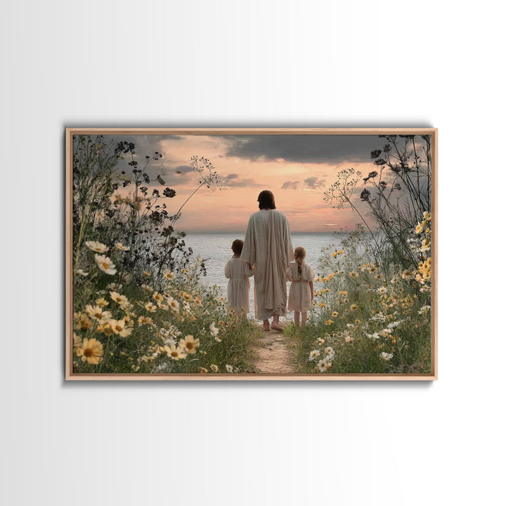 Sunset Of Mercy – Framed Canvas Print – Christian Art Canvas – Jesus Painting – Christian Wall Art – Moody Christian Art