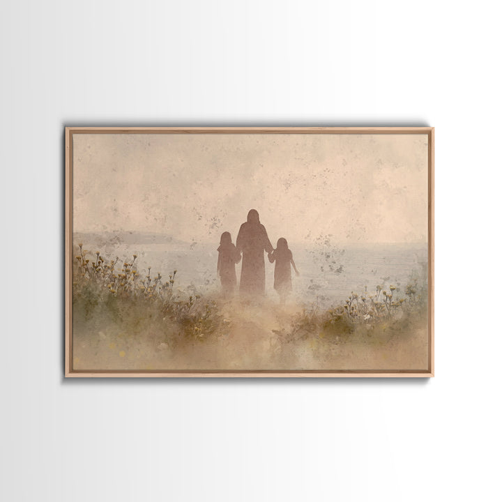 Whispered Meadow Path | Framed Canvas Print | Christian Art Canvas | Jesus Painting | Christian Wall Art | Unique Christian Art
