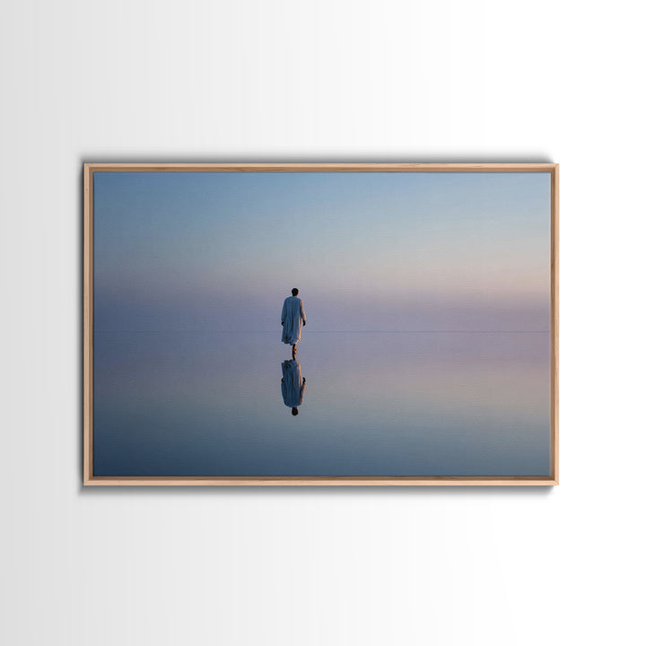 Still Waters Peace – Framed Canvas Print – Christian Art Canvas – Jesus Painting – Christian Wall Art – Minimalist Christian Art