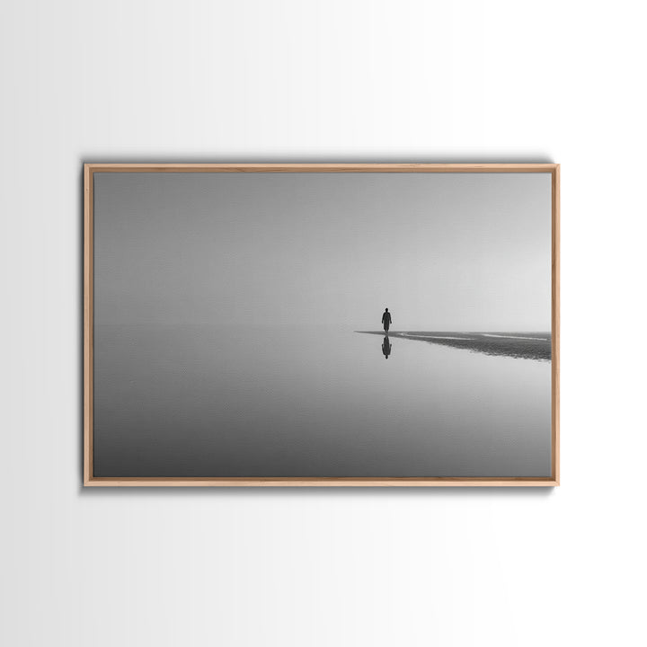 Silent Horizon, Framed Canvas Print, Christian Wall Art, Minimalist Christian Art, Jesus Painting, Christian Art Canvas, Subtle Christian A