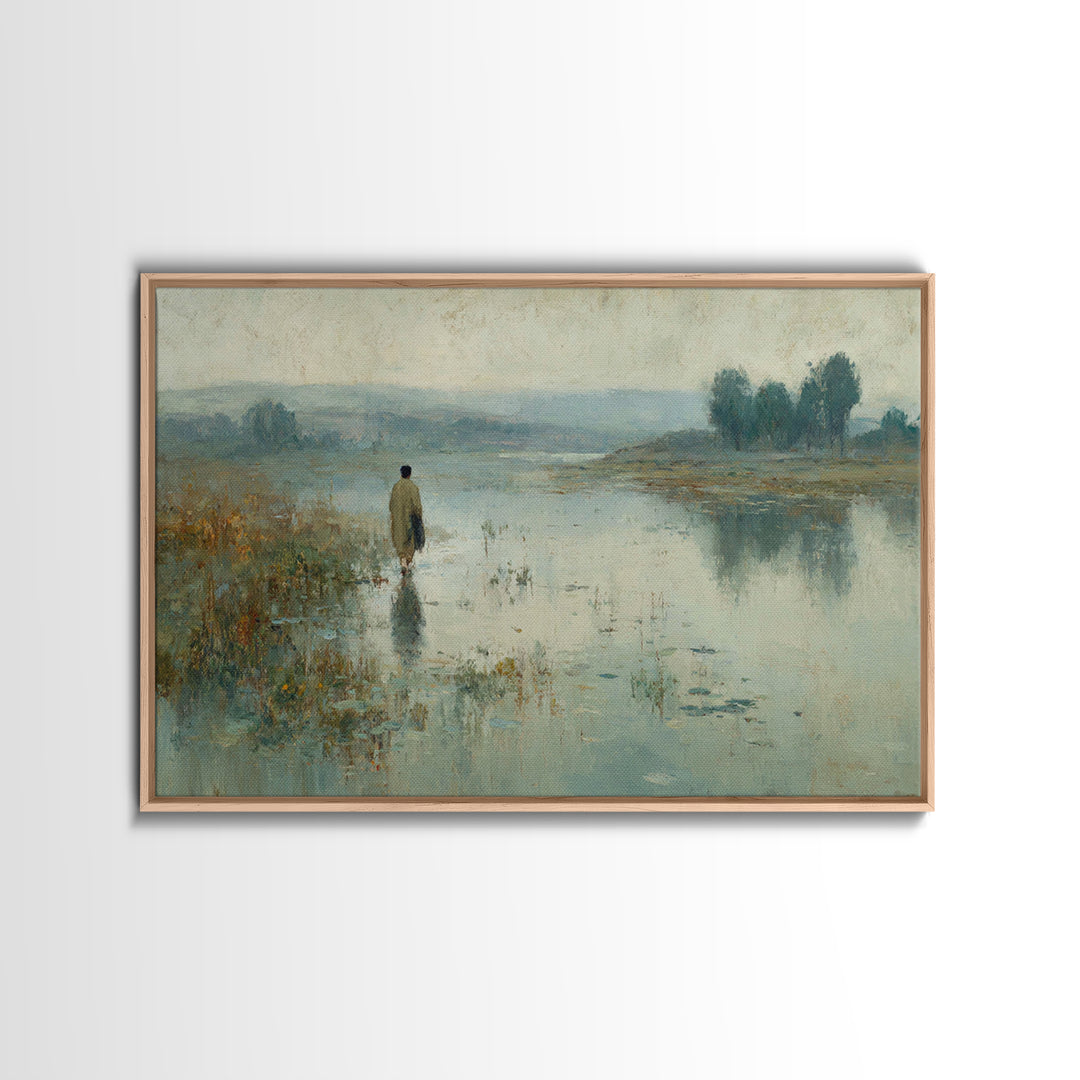 Heavenly Stillness | Framed Canvas Print | Jesus Painting | Christian Wall Art | Christian Art Canvas | White Christmas Art | Christian Chr