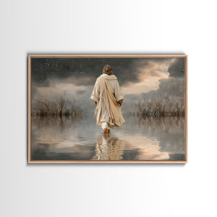 Light Of Salvation | Framed Canvas Print | Jesus Painting | Christian Art Canvas | Christian Wall Art | Modern Christian Art | Christmas Ar