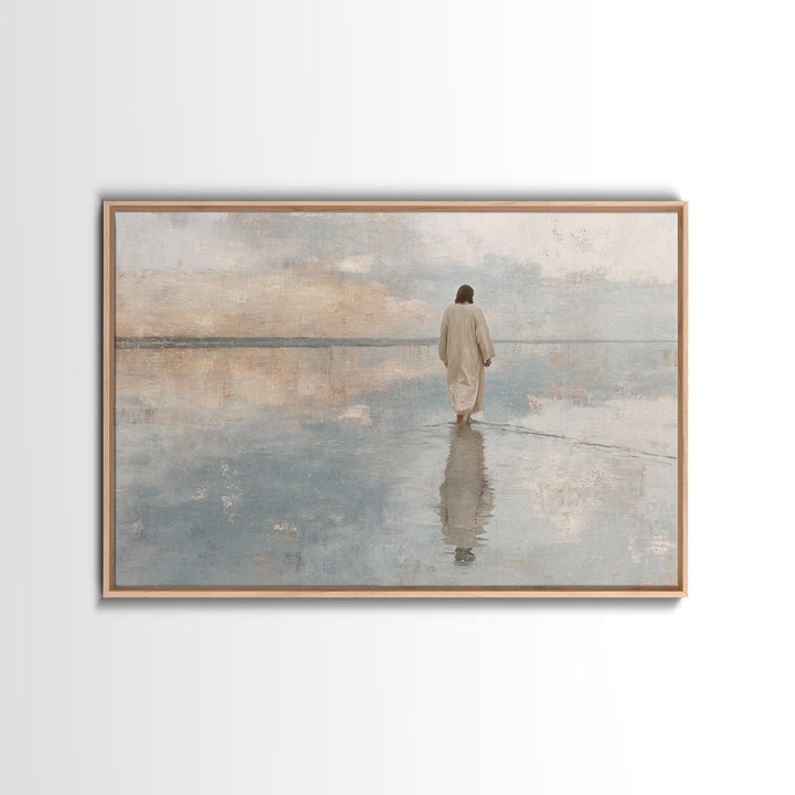 Desert Peace, Framed Canvas Print, Christian Art Canvas, Jesus Painting, Subtle Christian Art, Christian Wall Art, Christian Christmas Art