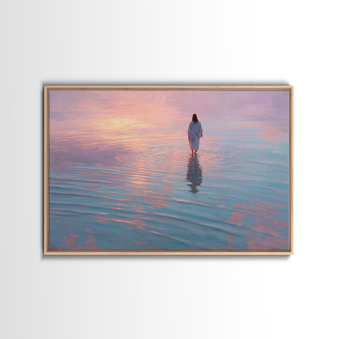 Waves Of Glory – Framed Canvas Print – Jesus Painting – Christian Art Canvas – Christian Wall Art – Modern Christian Art – Christian Decora