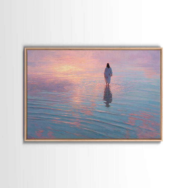 Waves Of Glory – Framed Canvas Print – Jesus Painting – Christian Art Canvas – Christian Wall Art – Modern Christian Art – Christian Decora