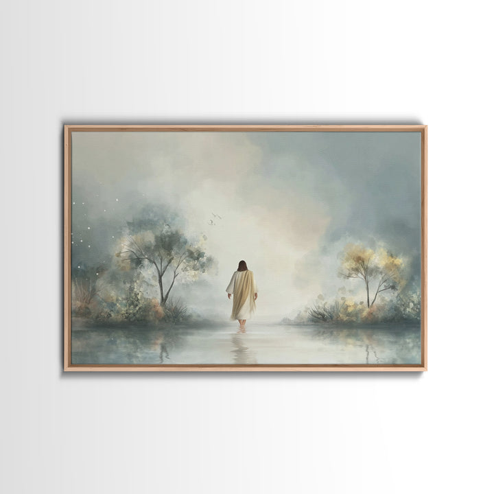Garden of Grace, Framed Canvas Print, Christian Art Canvas, Jesus Painting, Subtle Christian Art, Christian Wall Art, Christian Art Gift