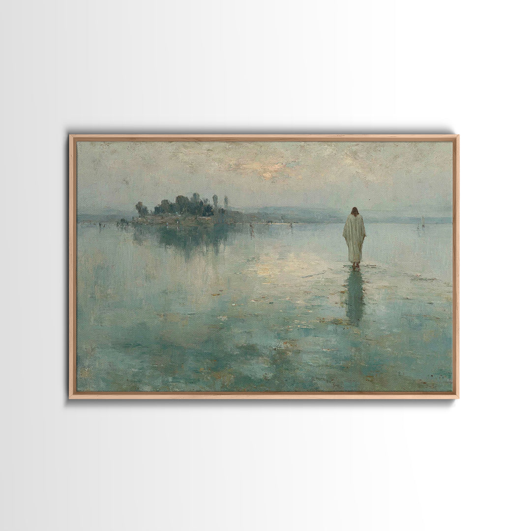 Shepherd’s Meadow – Framed Canvas Print – Christian Art Canvas – Jesus Painting – Christian Wall Art – Vintage Christian Painting – Christi