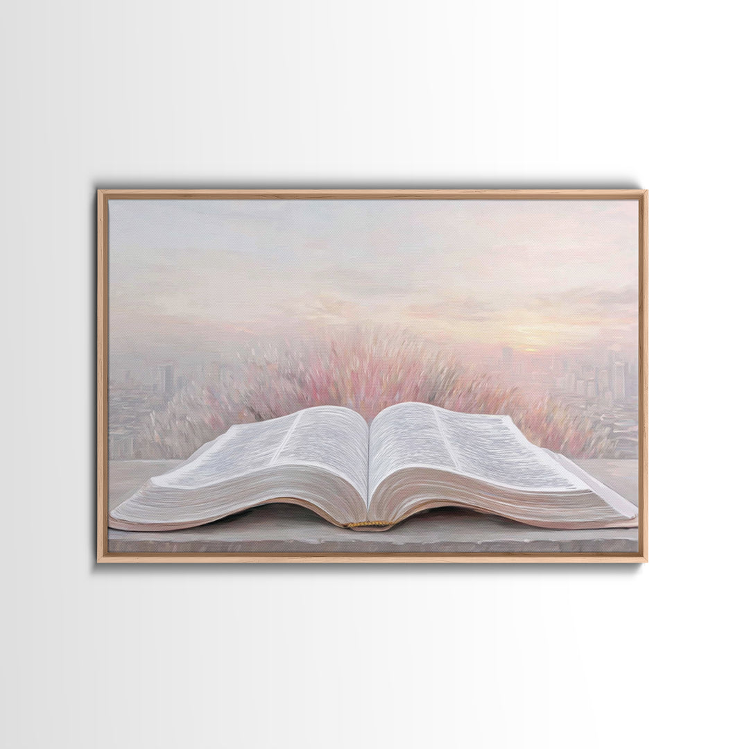 Sunrise Scripture – Framed Canvas Print – Christian Wall Art – Christian Art Canvas – Christian Painting – Christian Art Print – Subtle Chr