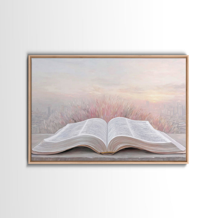 Sunrise Scripture – Framed Canvas Print – Christian Wall Art – Christian Art Canvas – Christian Painting – Christian Art Print – Subtle Chr