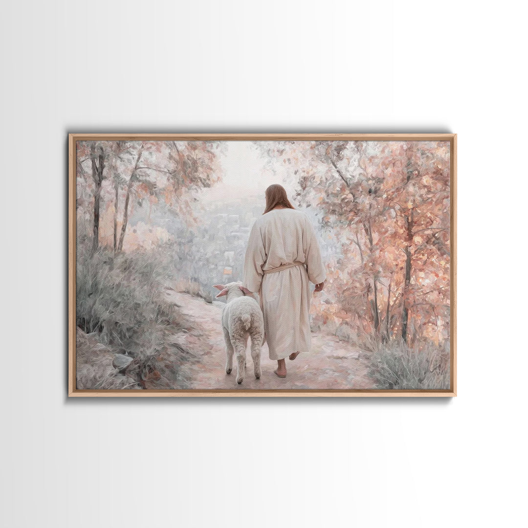 Autumn Grace | Framed Canvas Print | Christian Art Canvas | Jesus Painting | Christian Wall Art | Unique Christian Art | Christian Christma