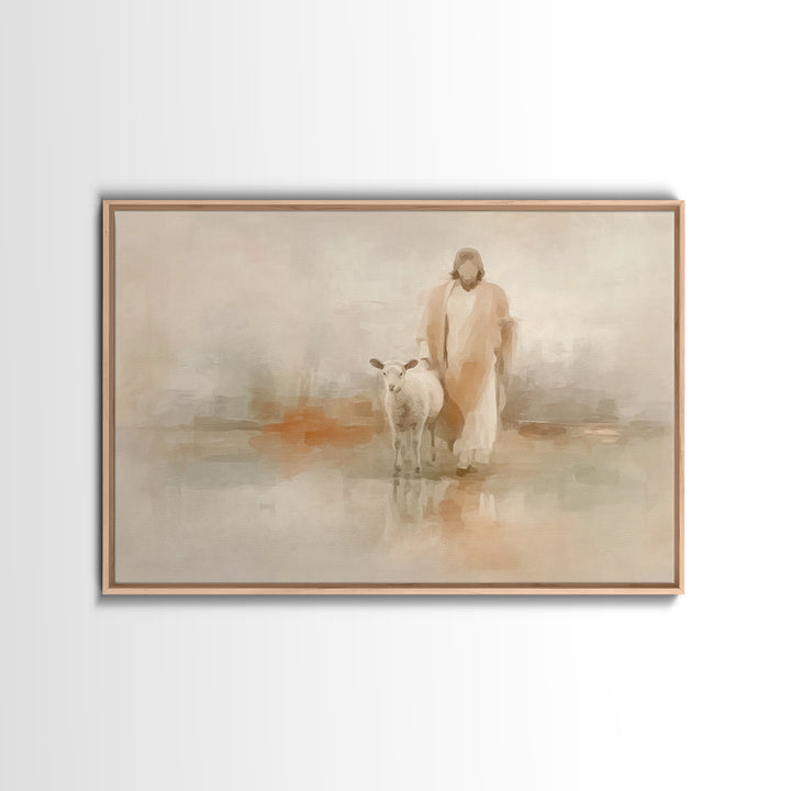 Still Waters, Framed Canvas Print, Christian Art Canvas, Jesus Painting, Subtle Christian Art, Christian Decorations, Christian Art Prints