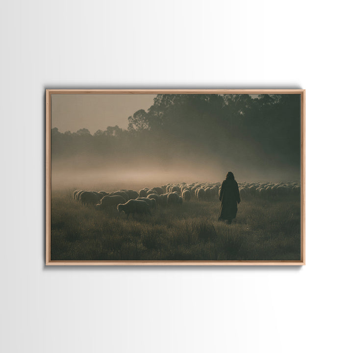 Misty Promise | Framed Canvas Print | Christian Wall Art | Christian Art Canvas | Jesus Painting | Modern Christian Art | Christian Christm