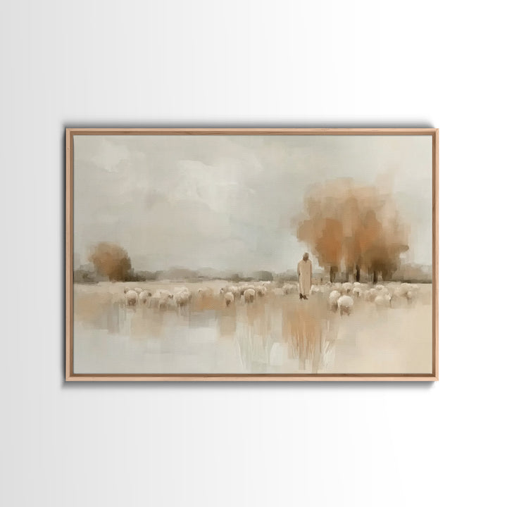 Mountain Light – Framed Canvas Print – Christian Art Canvas – Jesus Painting – Modern Christian Art – Christian Wall Art – Christmas Art Wo