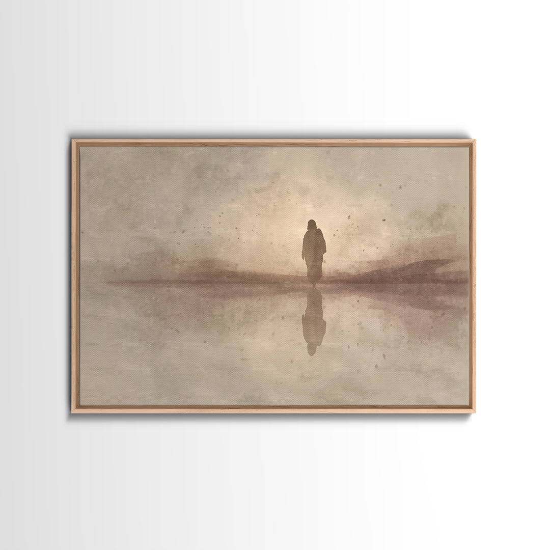 Sacred Silence, Framed Canvas Print, Christian Art Canvas, Jesus Painting, Moody Christian Art, Christian Paintings, Christian Christmas De