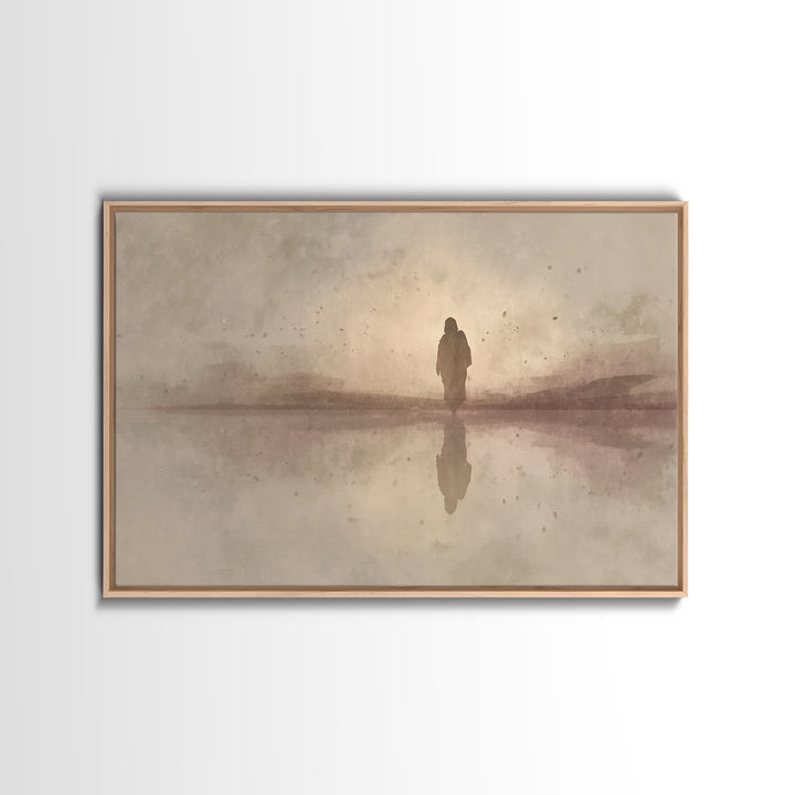 Sacred Silence, Framed Canvas Print, Christian Art Canvas, Jesus Painting, Moody Christian Art, Christian Paintings, Christian Christmas De