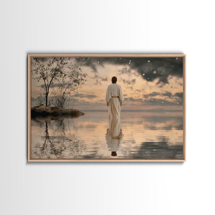 Eternal Calm | Framed Canvas Print | Christian Art Canvas | Jesus Painting | Christian Wall Art | Large Christian Painting | Christian Deco