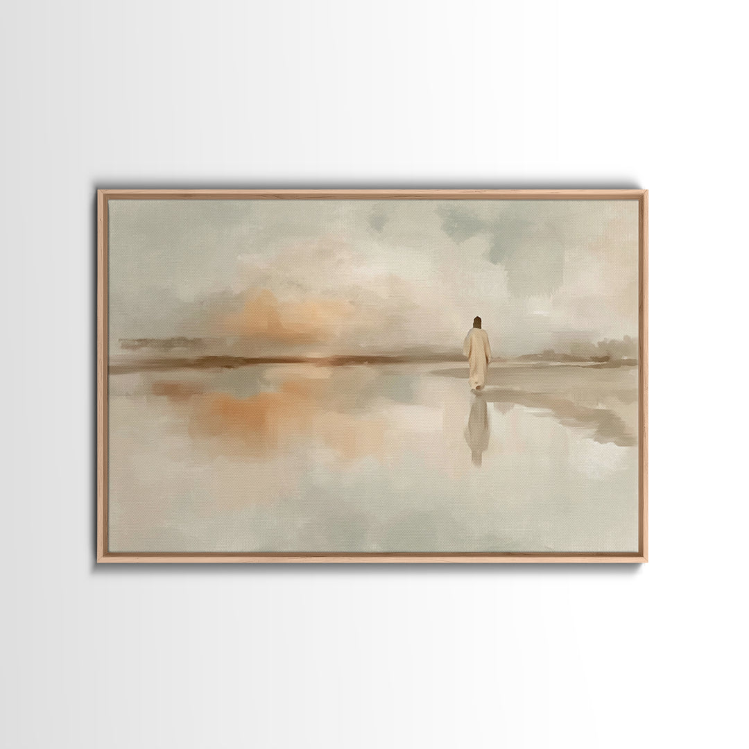 Dawn Of Mercy, Framed Canvas Print, Christian Art Print, Minimalist Christian Art, Jesus Painting, Subtle Christian Art, Christian Wall Art