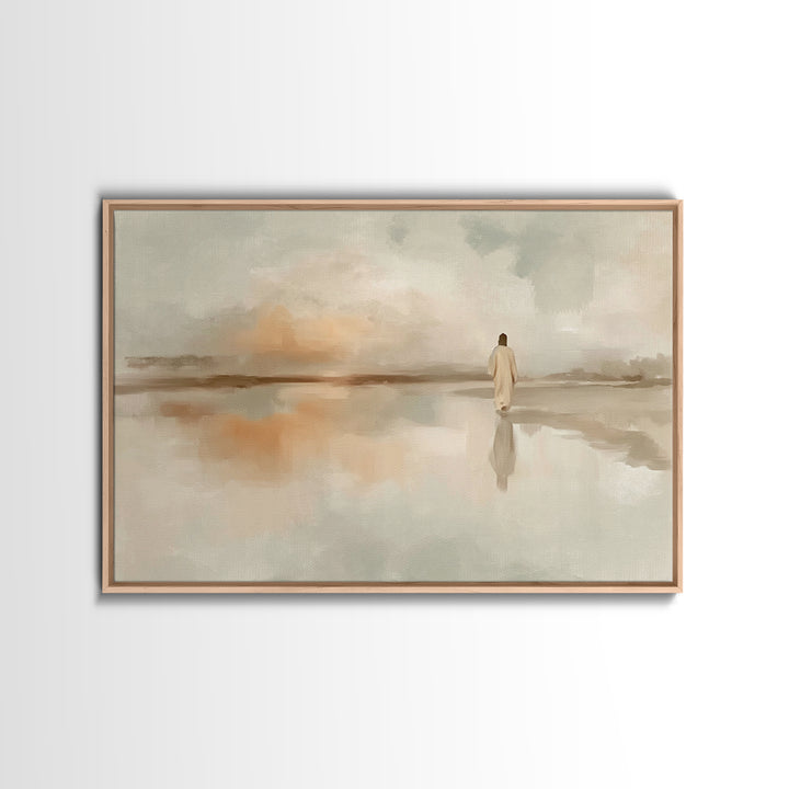 Dawn Of Mercy, Framed Canvas Print, Christian Art Print, Minimalist Christian Art, Jesus Painting, Subtle Christian Art, Christian Wall Art