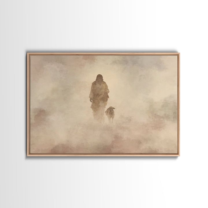 Mists Of Comfort – Framed Canvas Print – Christian Art Painting – Jesus Wall Art – Moody Christian Art – Christian Art Canvas – Large Chris