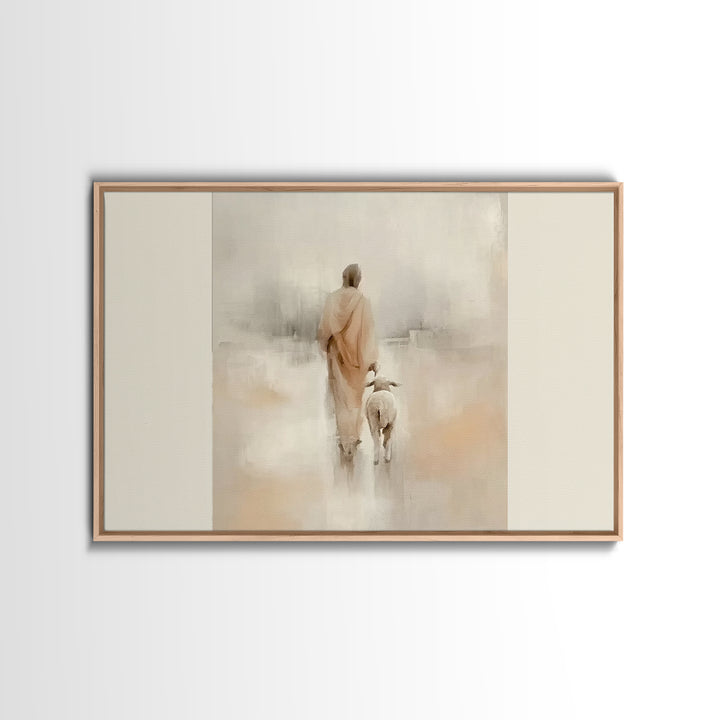 Path Of Mercy | Framed Canvas Print | Christian Art Canvas | Jesus Painting | Minimalist Christian Art | Christian Wall Art | Modern Christ