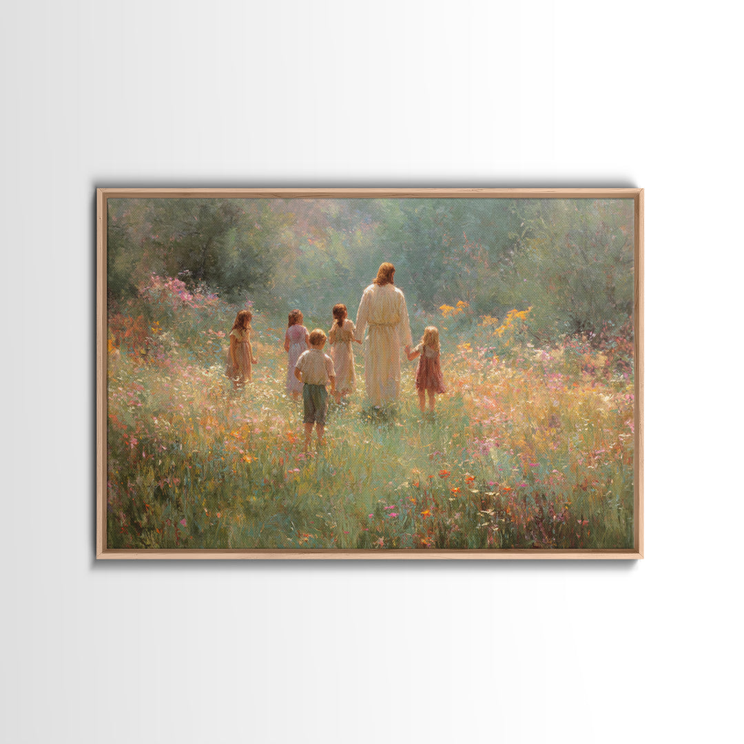 Children Of Light, Framed Canvas Print, Christian Art Canvas, Jesus Painting, Modern Christian Art, Christian Wall Art, Christian Christmas