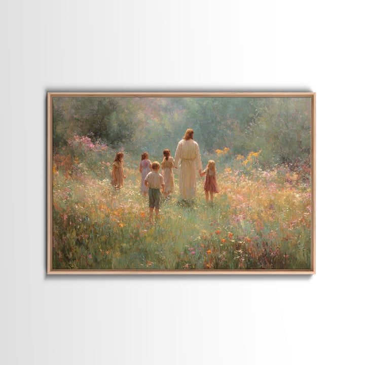 Children Of Light, Framed Canvas Print, Christian Art Canvas, Jesus Painting, Modern Christian Art, Christian Wall Art, Christian Christmas