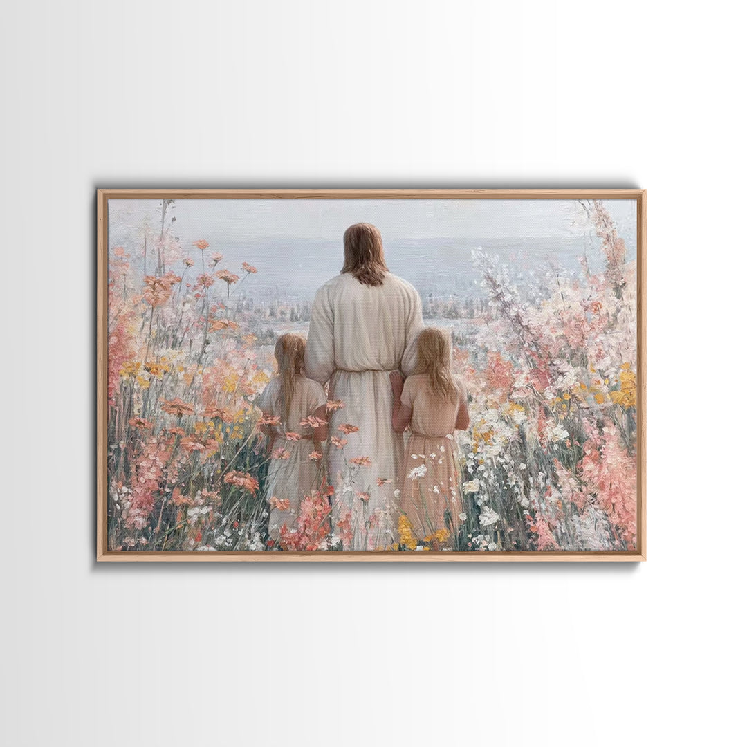 Valley Of Peace | Framed Canvas Print | Christian Wall Art | Jesus Painting | Christian Art Canvas | Christian Art Gift | Subtle Christian