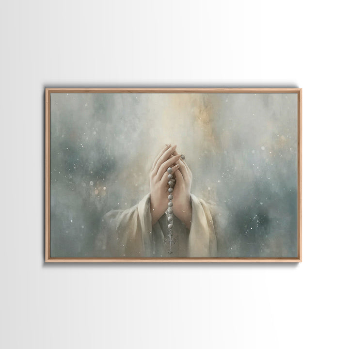Starry Prayer – Framed Canvas Print – Christian Wall Art – Christian Art Canvas – Christian Painting – Christian Art Print – Modern Christi