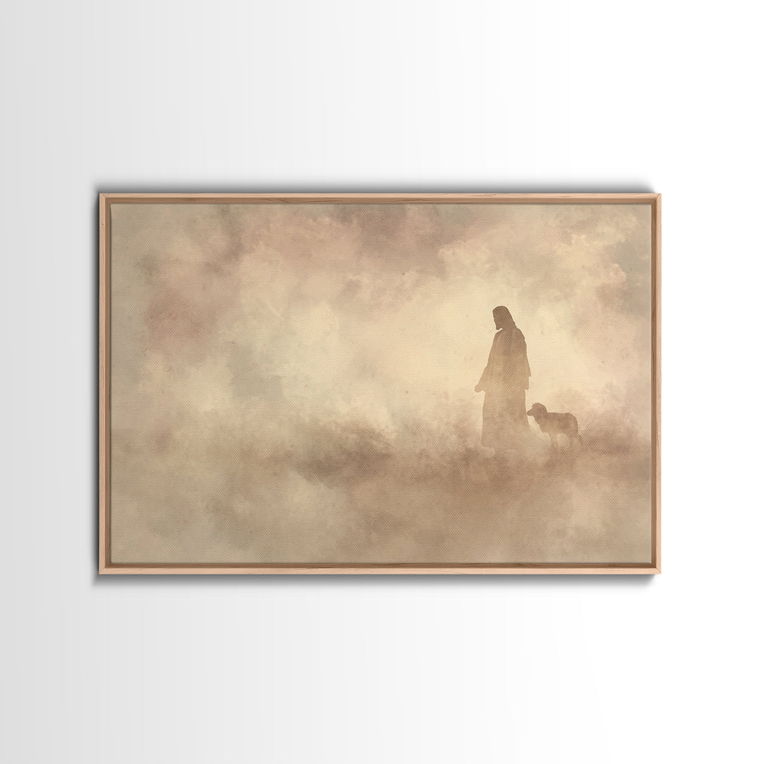 Silent Grace – Framed Canvas Print – Jesus Painting – Christian Art Print – Christian Wall Art – Subtle Christian Art – Christmas Art