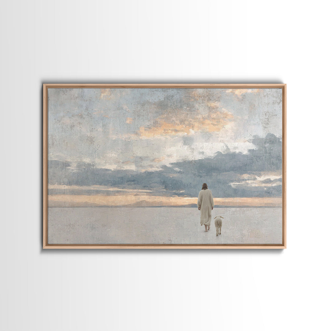 Eternal Horizon – Framed Canvas Print – Modern Christian Art – Christian Art Canvas – Jesus Painting – Christian Decoration – Christmas Art