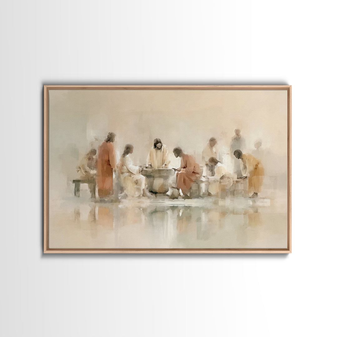 Sacred Fellowship, Framed Canvas Print, Christian Art Canvas, Jesus Painting, Christian Wall Art, Subtle Christian Art, Christian Gift Idea