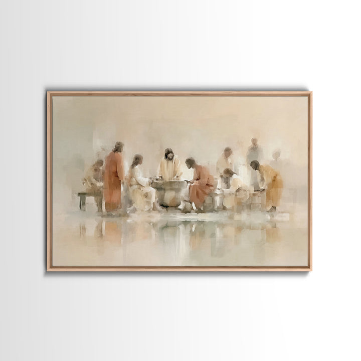 Sacred Fellowship, Framed Canvas Print, Christian Art Canvas, Jesus Painting, Christian Wall Art, Subtle Christian Art, Christian Gift Idea