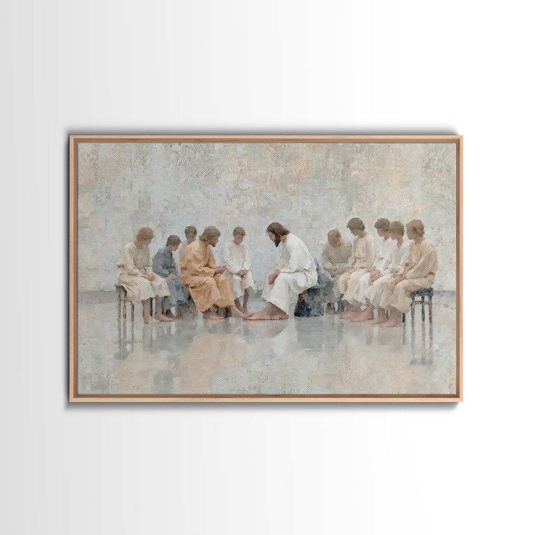 Serving Light, Framed Canvas Print, Christian Art Canvas, Jesus Painting Canvas, Christian Art Print, Modern Christian Art, Christian Gift