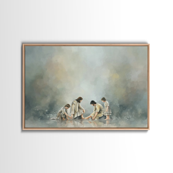 Shoreline Mercy – Framed Canvas Print – Jesus Wall Art – Christian Art Canvas – Christian Painting – Christian Gift Ideas – Christian Decor