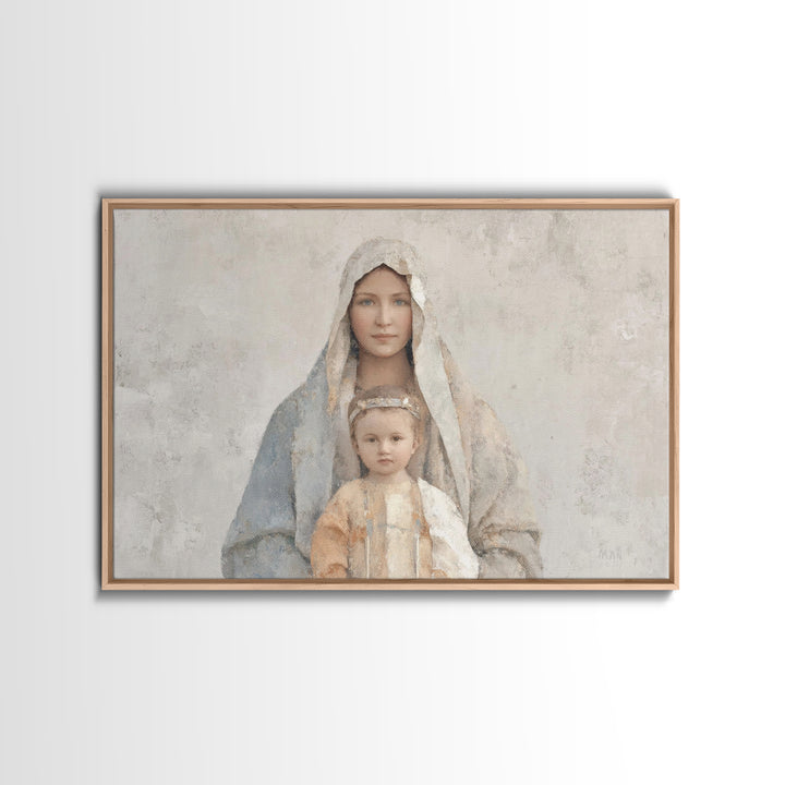 Deserted Shore Calm, Framed Canvas Print, Christian Wall Art, Jesus Painting, Christian Art Canvas, Large Christian Art, Minimalist Christi