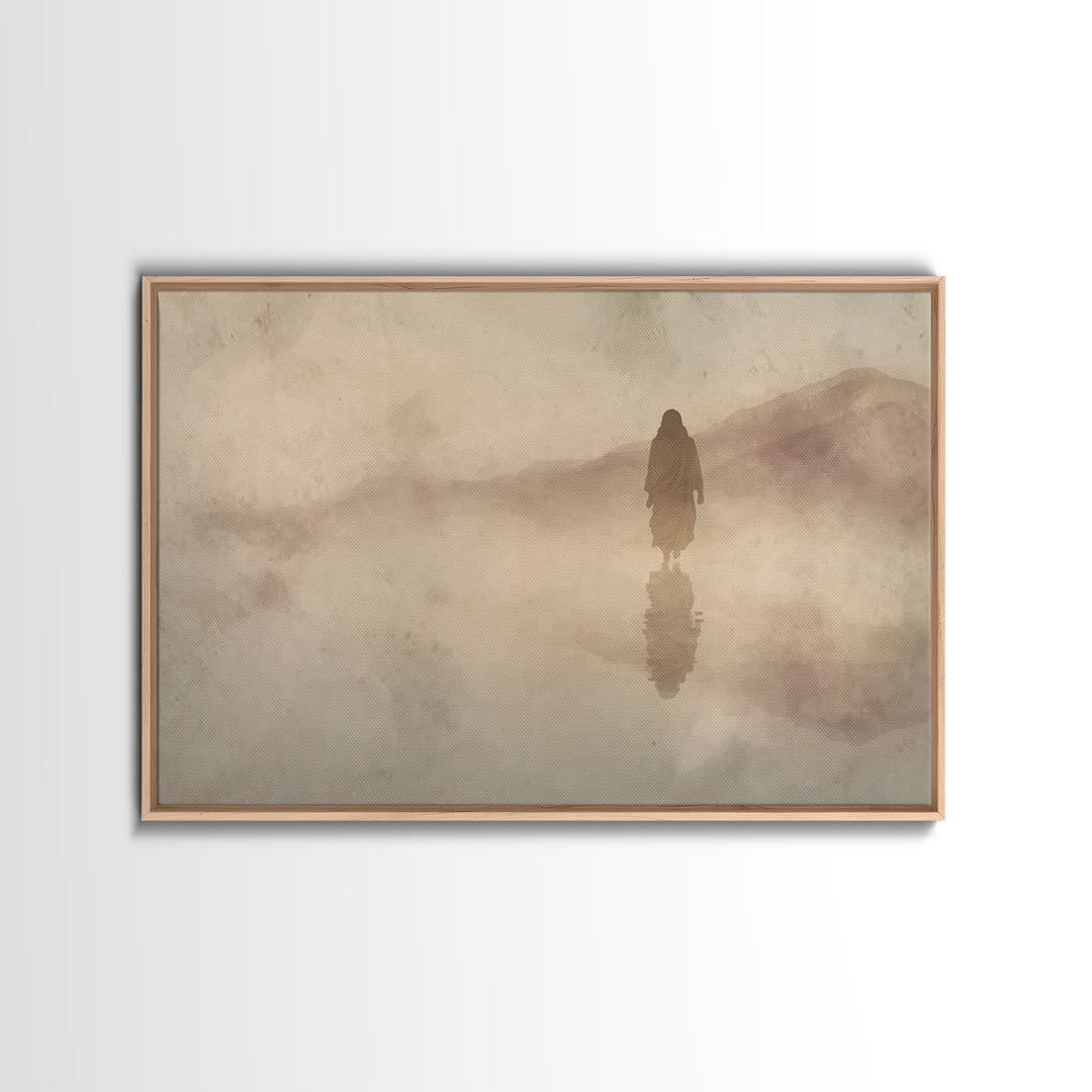 Desert Morn Hope | Framed Canvas Print | Christian Art Canvas | Christian Wall Art | Jesus Painting | Abstract Christian Art | Christian Ar