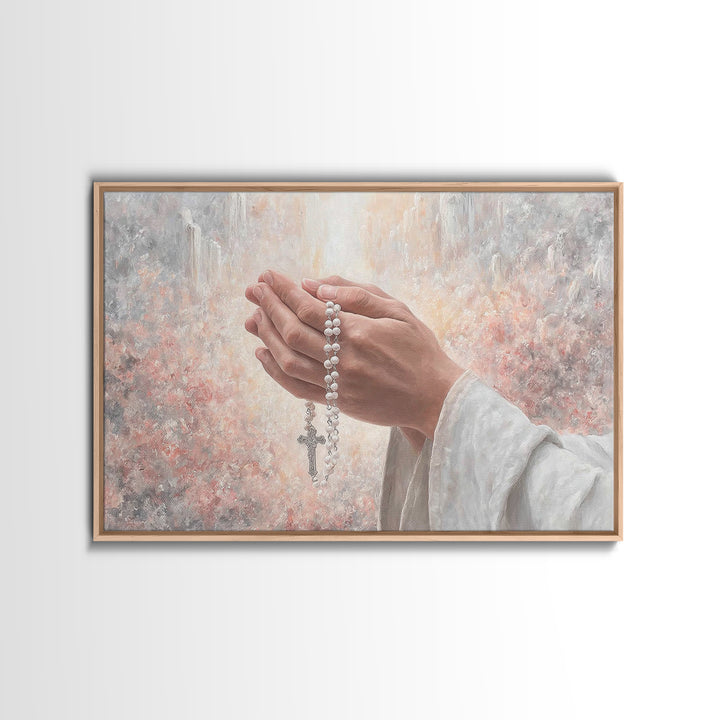 Light Of Prayer – Framed Canvas Print – Christian Wall Art – Christian Art Canvas – Christian Painting – Christian Gift Ideas – Modern Chri