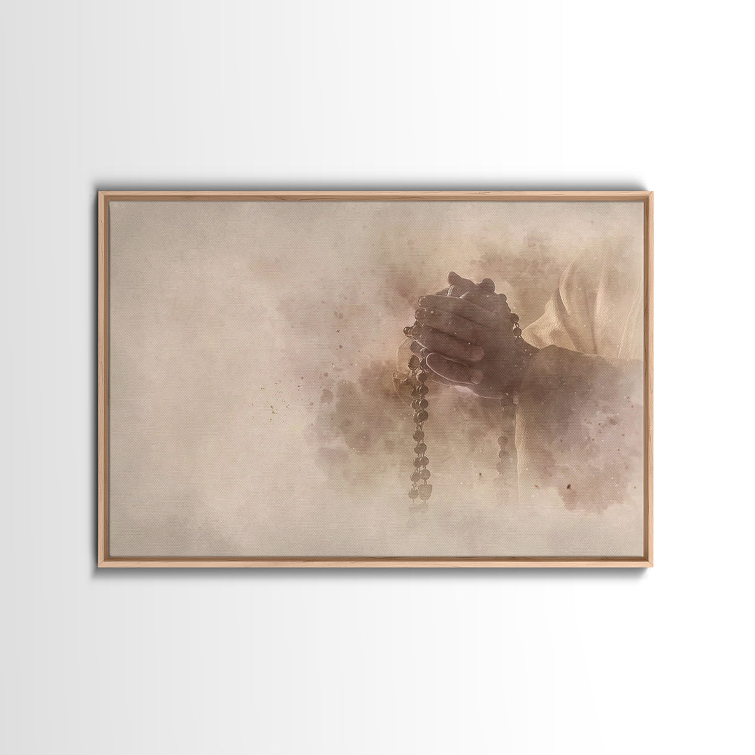 Prayerful Devotion – Framed Canvas Print – Christian Wall Art – Christian Art Canvas – Jesus Painting – Christian Gift Ideas – Subtle Chris