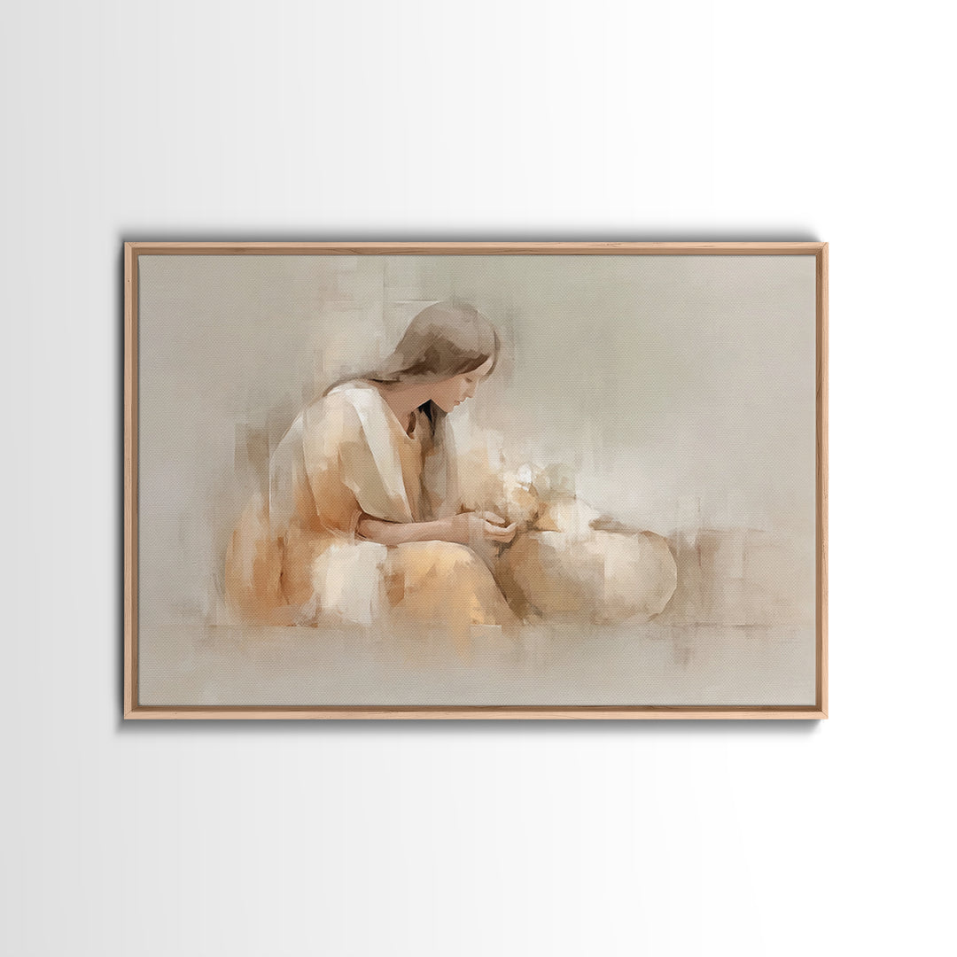 Gentle Offering Hope – Framed Canvas Print – Christian Decor – Christian Art Canvas – Christian Wall Art – Jesus Painting – Christian Gift