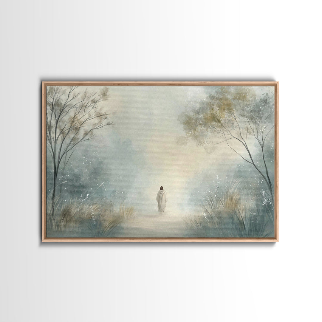 Heavenly Walk Mist – Framed Canvas Print – Christian Art Canvas – Christian Decor – Christian Wall Art – Christian Gift Ideas – Jesus Paint