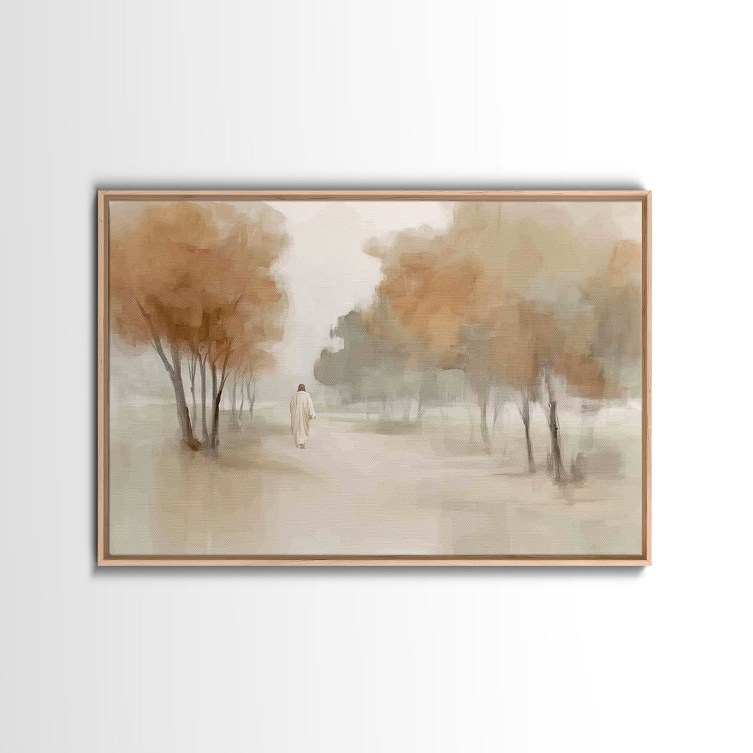 Autumn Grace Path – Framed Canvas Print – Christian Decor – Jesus Painting – Christian Art Canvas – Christian Wall Art – Christian Gift Ide
