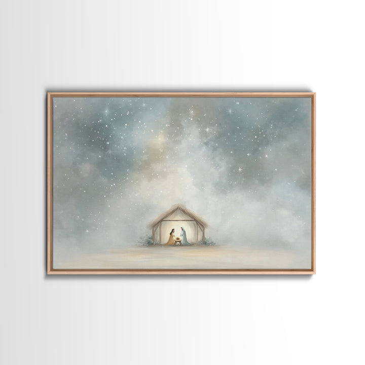 Holy Night Star – Framed Canvas Print – Christmas Art – Christian Christmas Art – Christmas Canvas Wall Art – Christian Wall Art – Christia