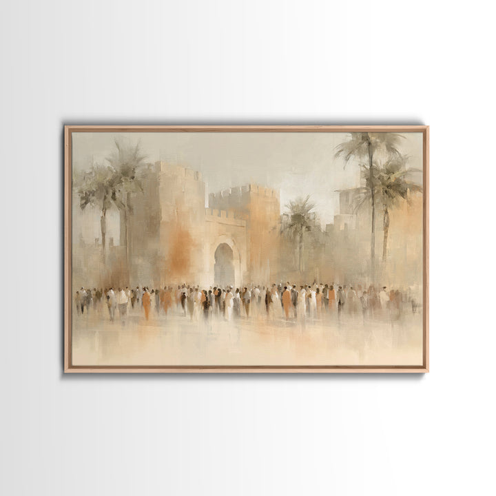 Jerusalem Gate Dawn – Framed Canvas Print – Christian Art Canvas – Christian Wall Art – Christian Art – Christian Gift Ideas – Subtle Chris