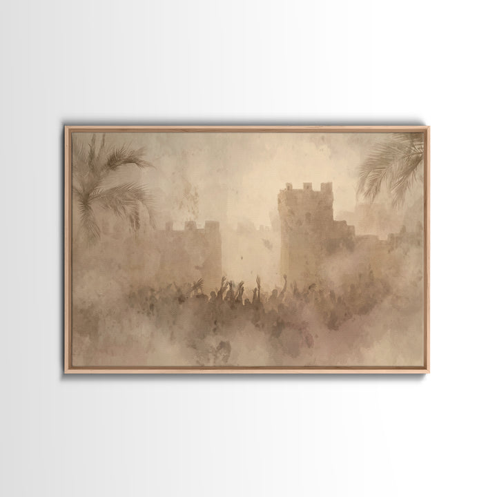 Desert Hosanna – Framed Canvas Print – Christian Wall Art – Christian Art Canvas – Jesus Painting – Christian Christmas Art – Christian Gif