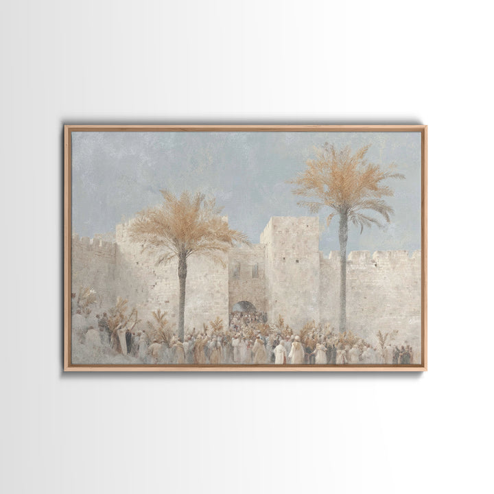 Palm Rejoicing – Framed Canvas Print – Christian Christmas Art – Christian Wall Art – Jesus Painting – Christian Art Canvas – Modern Christ