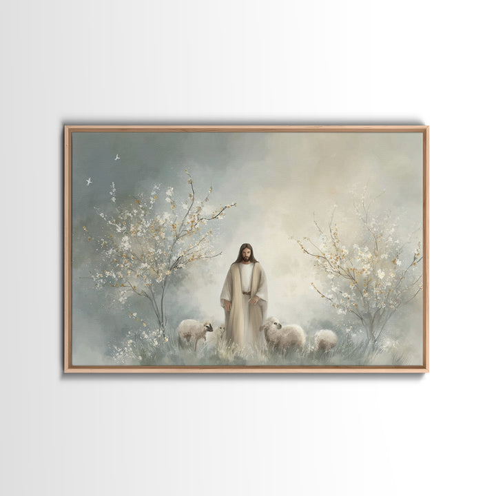 Blossoms Of Peace | Framed Canvas Print | Christian Wall Art | Jesus Painting | Christian Art Canvas | Modern Christian Painting | Christia