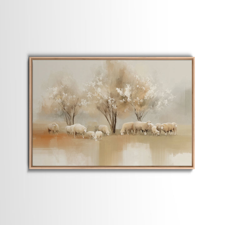 Pasture Blossoms – Framed Canvas Print – Christian Wall Art – Christian Art Canvas – Christian Painting – Subtle Christian Art – Christian