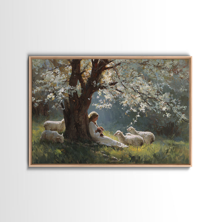 Shaded Grace | Framed Canvas Print | Christian Art Canvas | Christian Wall Art | Subtle Christian Art | Jesus Painting | Christian Gift Ide