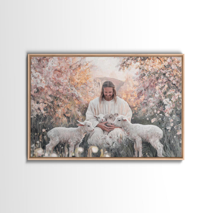 Gentle Spring Light – Framed Canvas Print – Christian Art Canvas – Christian Wall Art – Jesus Painting – Christmas Art – Christian Decorati