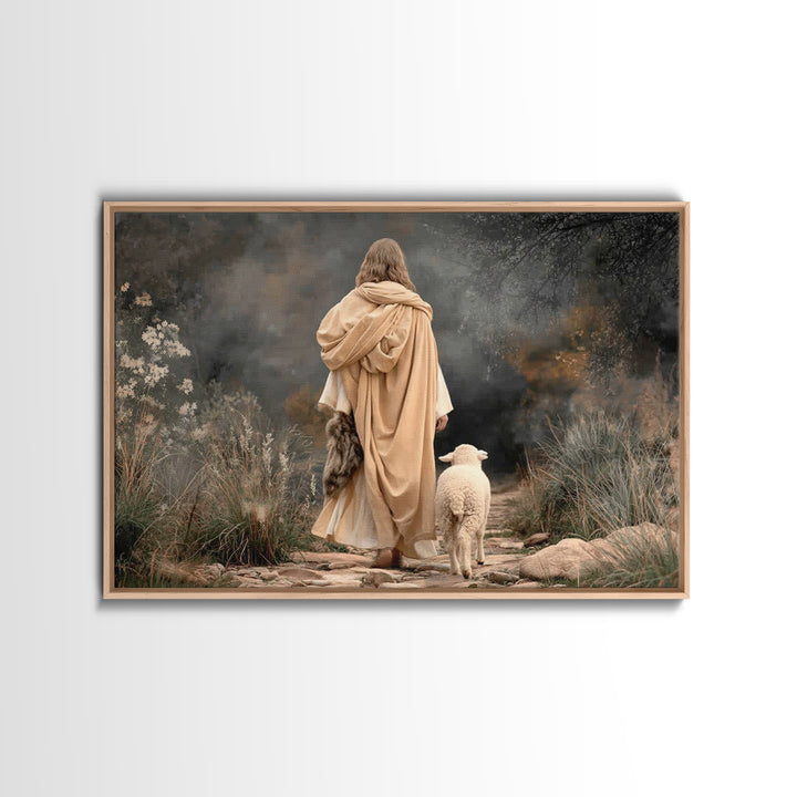 Faithful Journey Light – Framed Canvas Print – Christian Wall Art – Jesus Painting – Christian Christmas Art – Christian Art Canvas – Chris